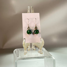 Load image into Gallery viewer, Malmin - green silver leaves earrings