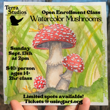 Load image into Gallery viewer, Open Enrollment Class: Watercolor Mushrooms