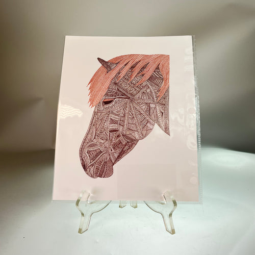 Brown - Horse Line drawing print