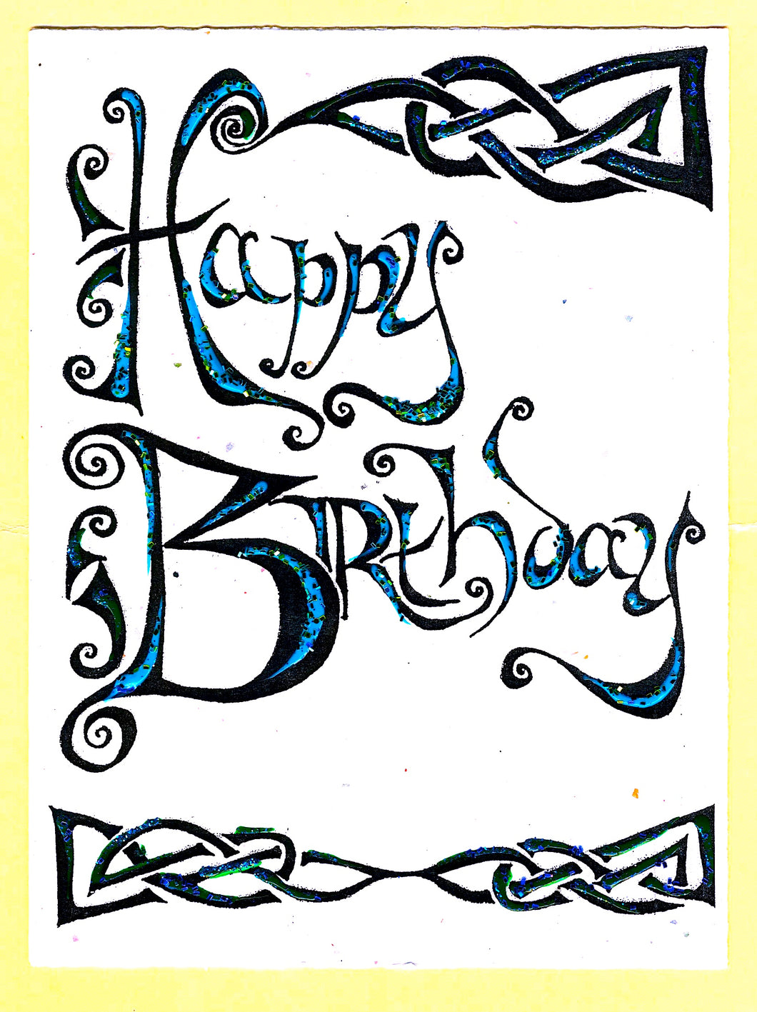 Oppenheimer - Assorted Handmade Birthday Cards, 4 Pack Colors Vary As Each Card Is Hand Colored/Decorated