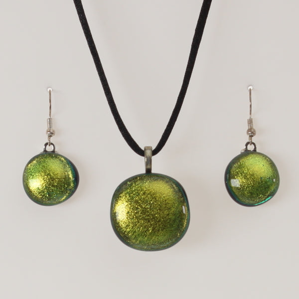 Carter - Necklace-Earring Set Dichromatic Green