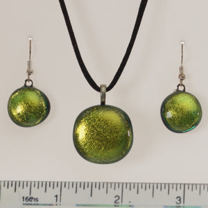 Carter - Necklace-Earring Set Dichromatic Green