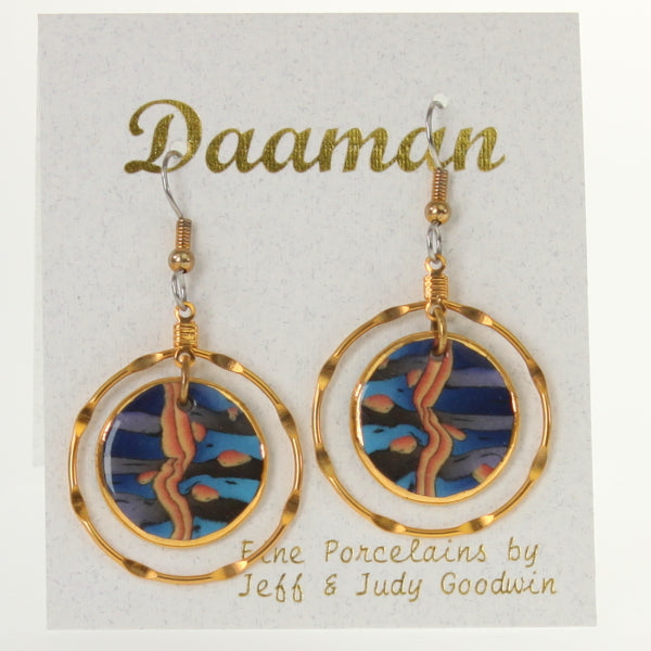 Goodwin - Cobalt Salmon Hoop Earrings