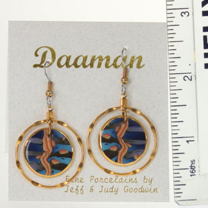 Goodwin - Cobalt Salmon Hoop Earrings