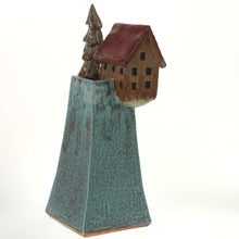 Load image into Gallery viewer, Hannaman - Tree Village Sculpture Baby Blue- Brick Red