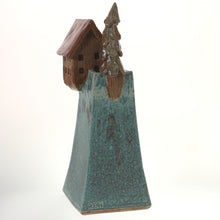 Load image into Gallery viewer, Hannaman - Tree Village Sculpture Baby Blue- Brick Red