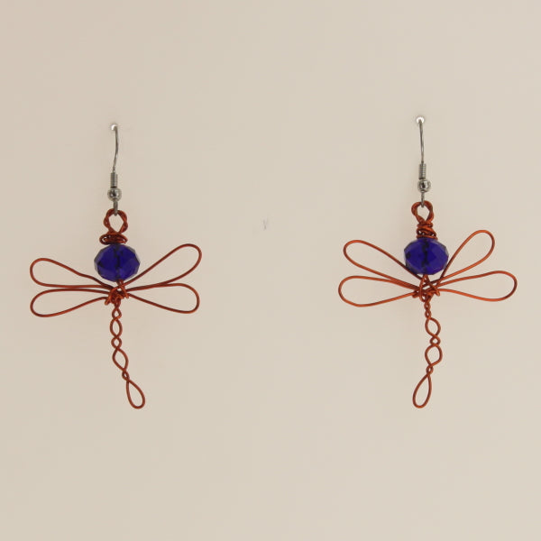 Chard-Dragonfly Earrings-Cobalt/Copper