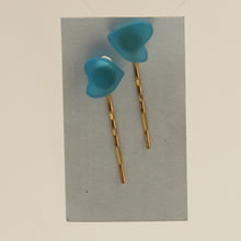 Load image into Gallery viewer, Chard-Blue Heart Hair Pins-Blue