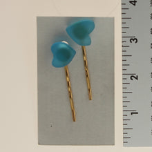 Load image into Gallery viewer, Chard-Blue Heart Hair Pins-Blue