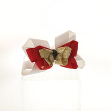 Load image into Gallery viewer, Kunz - Hair Bow Red White and Gold