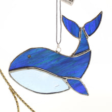 Load image into Gallery viewer, Timmons-Mitchell - Whale Stained Glass Ornament